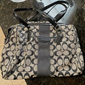 Vintage Black Logo Coach Bag